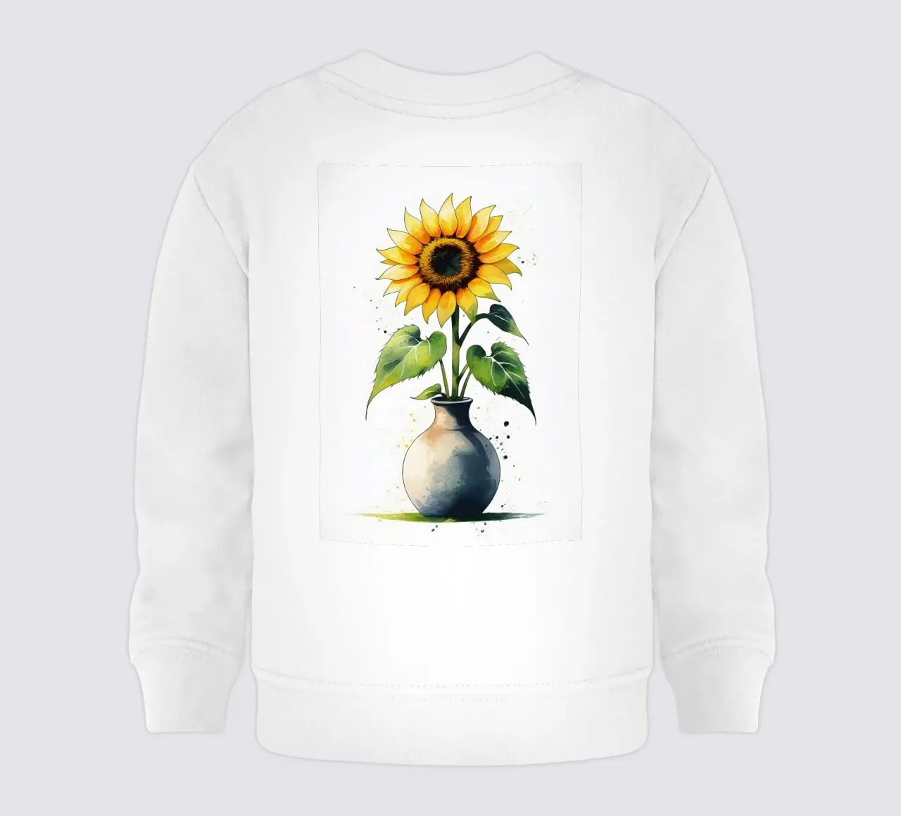 Pittura digitale minimalista di un girasole in un vaso felpa neonato da Bloom And Brush