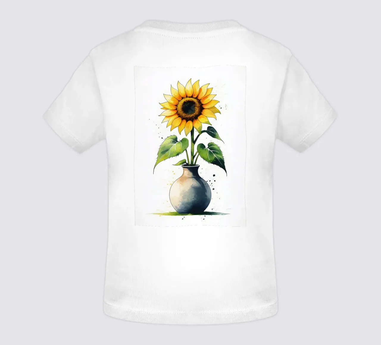 Pittura digitale minimalista di un girasole in un vaso maglietta neonato da Bloom And Brush