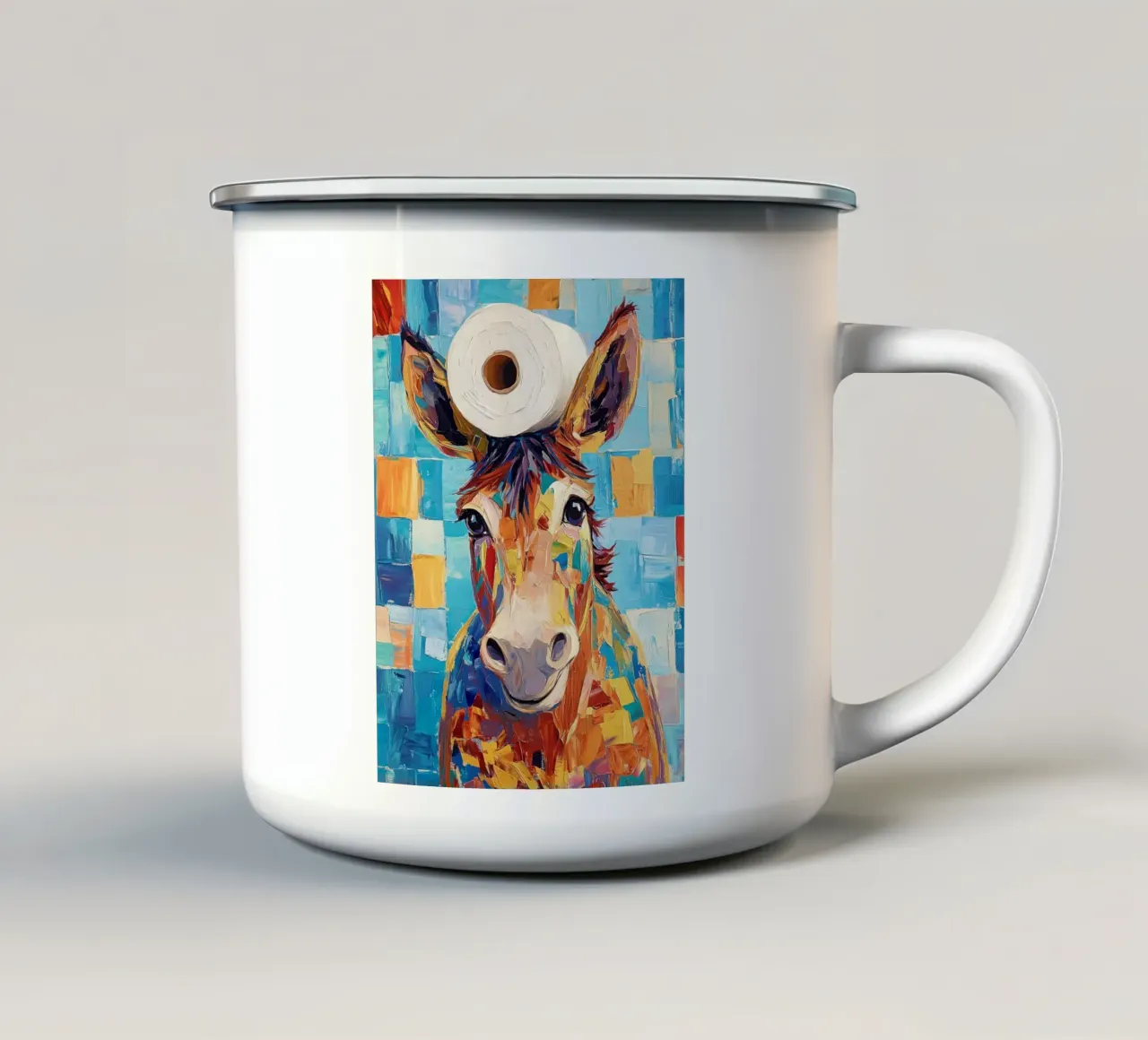 Asino con carta igienica tazza in smalto da JoyWalkerShop