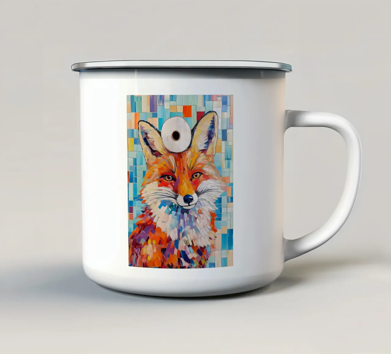 Volpe con carta igienica tazza in smalto da JoyWalkerShop