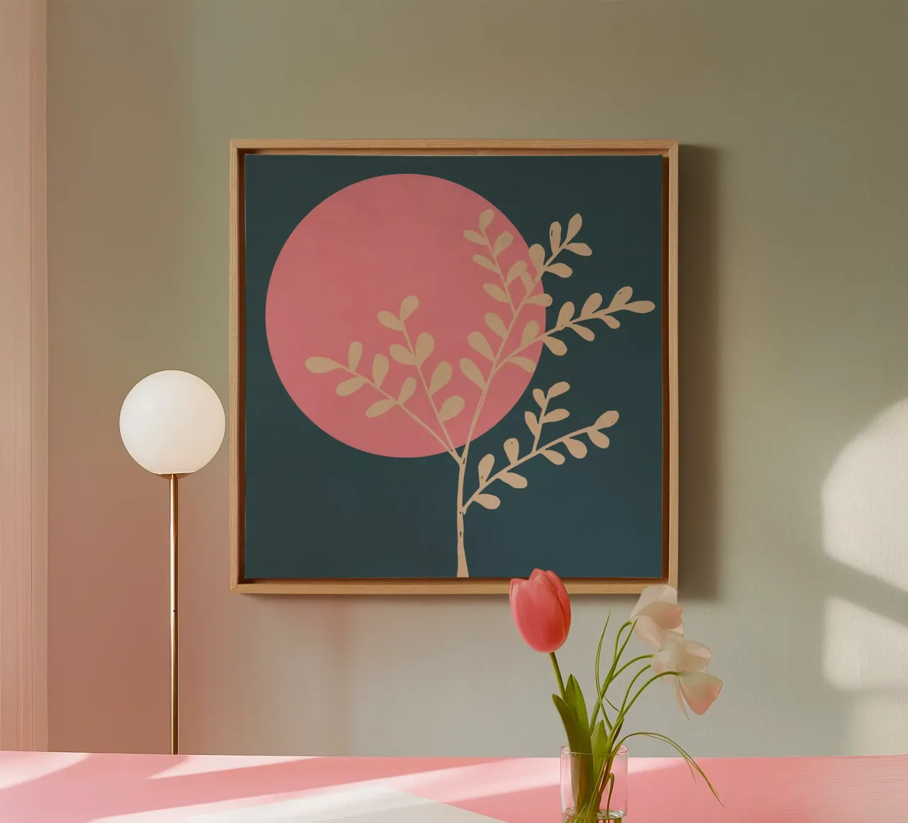 Luna Rosa tela con Cornice a cassetta da Kim Hubball Studio