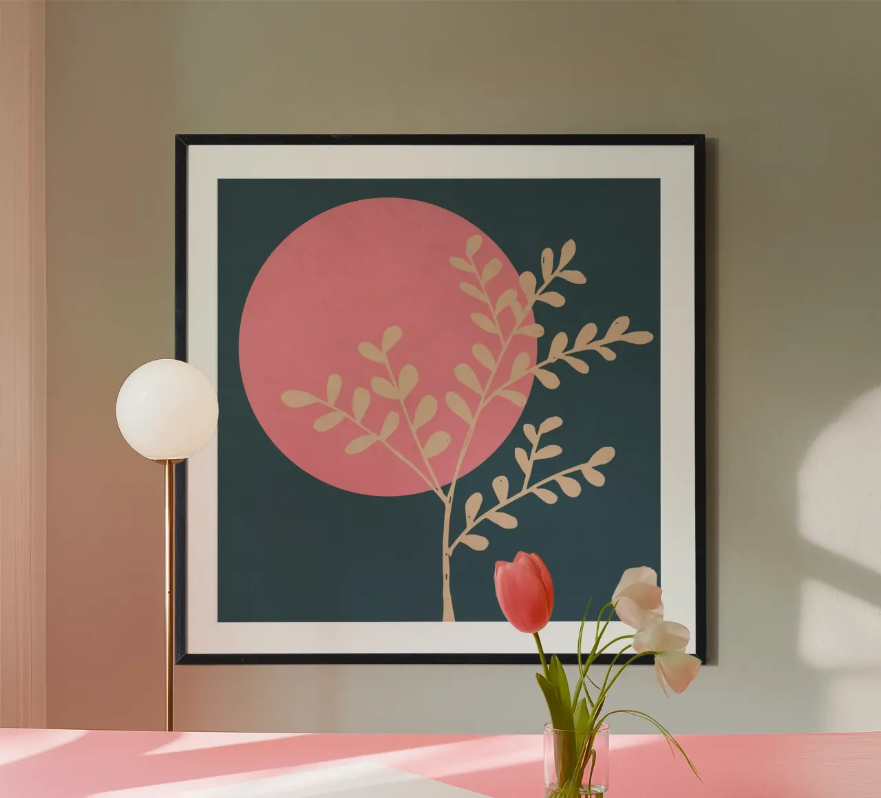 Luna Rosa poster con telaio in alluminio da Kim Hubball Studio