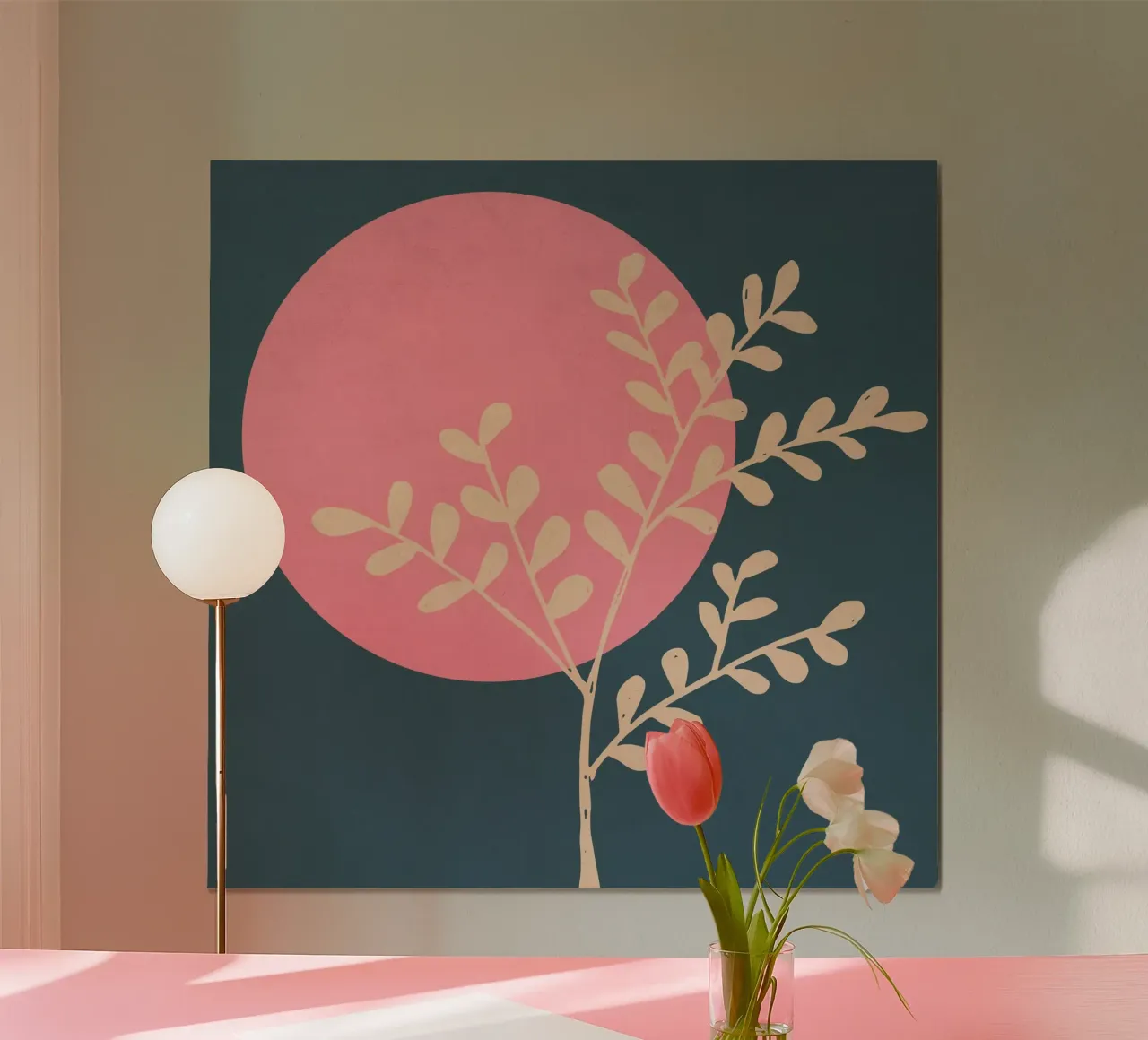 Luna Rosa poster con telaio in alluminio da Kim Hubball Studio