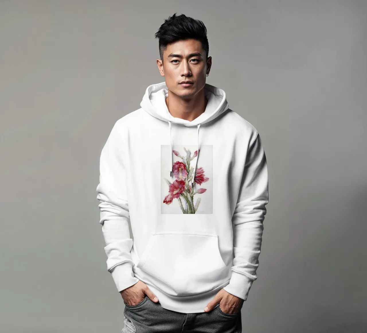 Un cactus en flor, de Pierre-Joseph Redouté sudadera con capucha de Venus Art