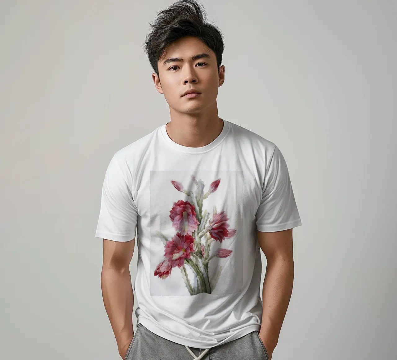 Un cactus in fiore di Pierre-Joseph Redouté t-shirt da Venus Art