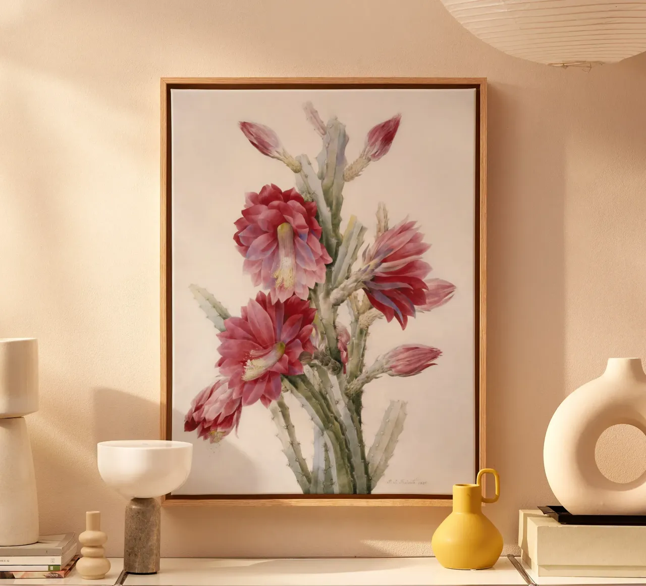 Un cactus in fiore di Pierre-Joseph Redouté tela da Venus Art