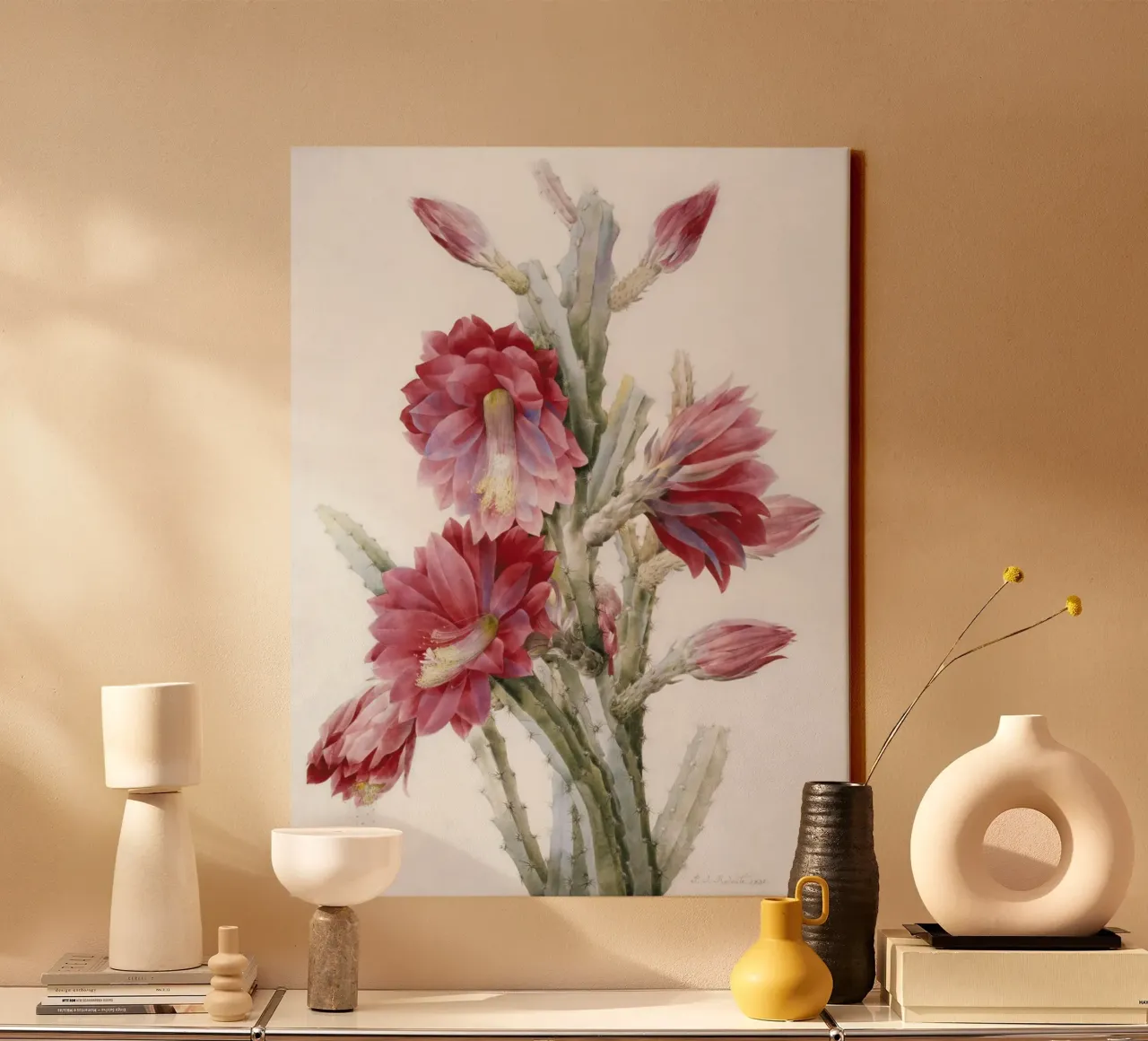 Un cactus in fiore di Pierre-Joseph Redouté tela da Venus Art