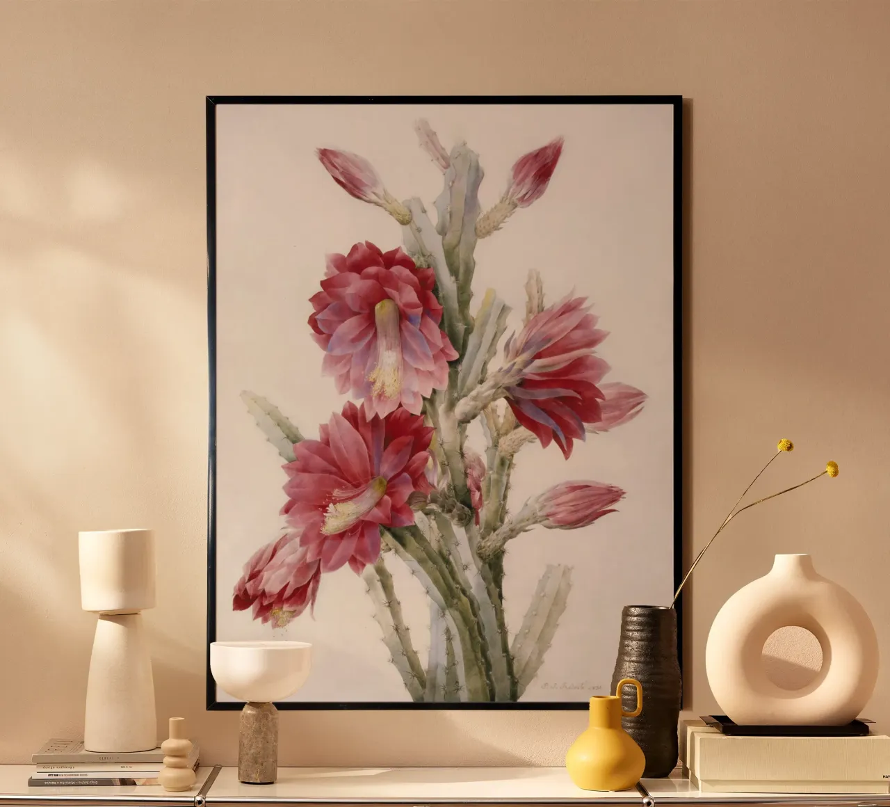 Un cactus in fiore di Pierre-Joseph Redouté poster da Venus Art
