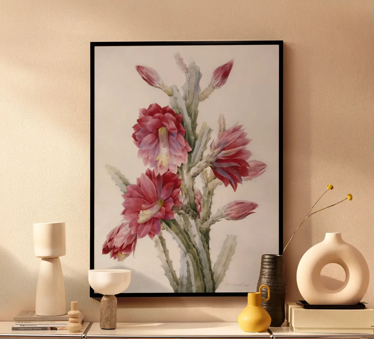 Un cactus in fiore di Pierre-Joseph Redouté poster da Venus Art
