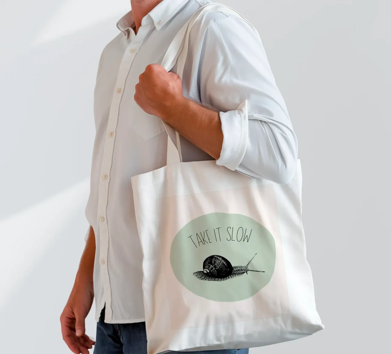 Take it slow 1 borsa in juta da Jana Leonenkov Art