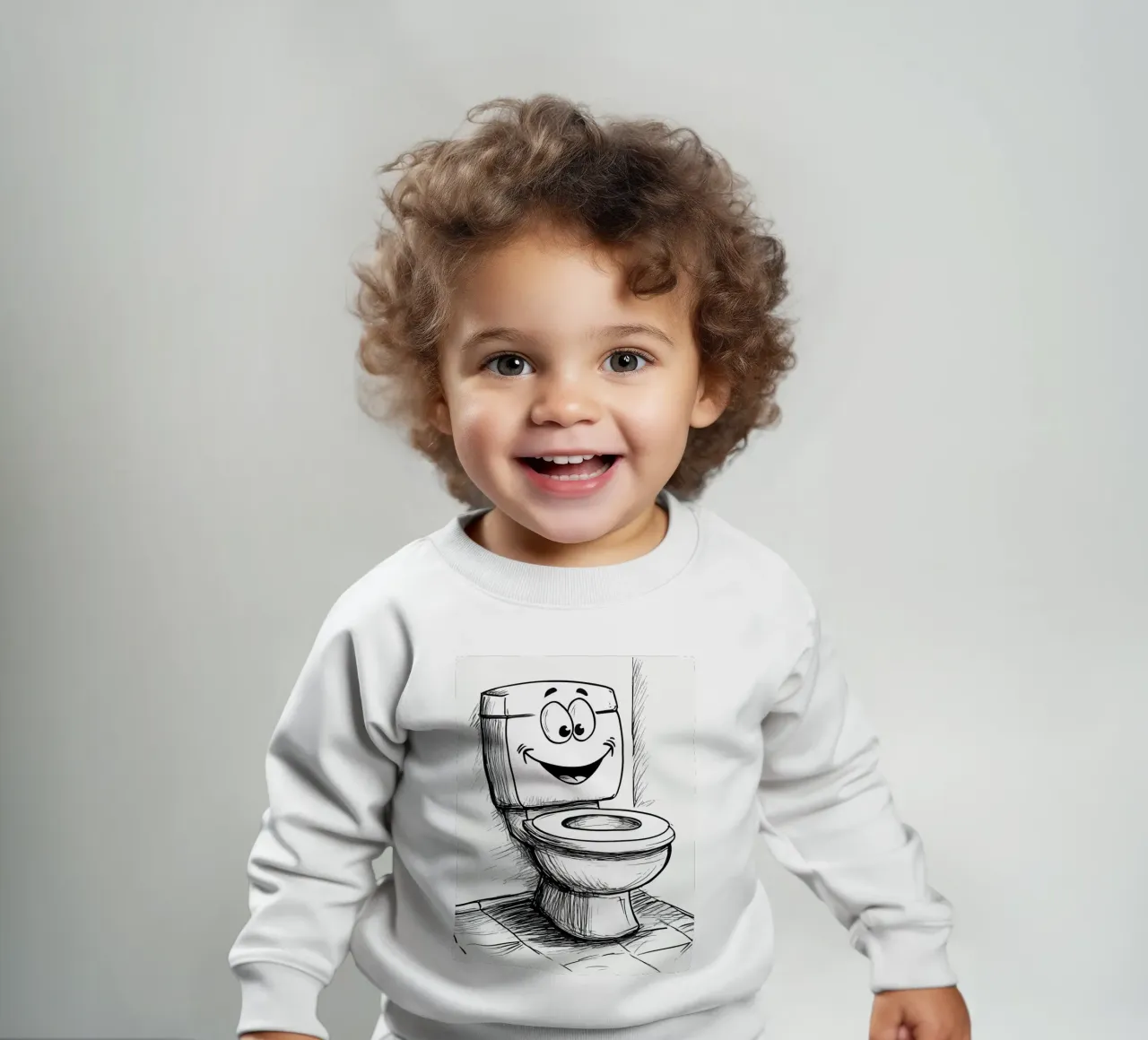 Dibujos animados de inodoros sonrientes sudadera de bebé de JoyWalkerShop