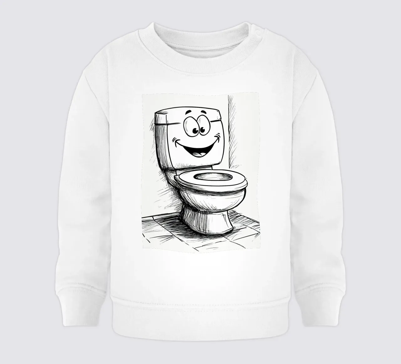 Dibujos animados de inodoros sonrientes sudadera de bebé de JoyWalkerShop