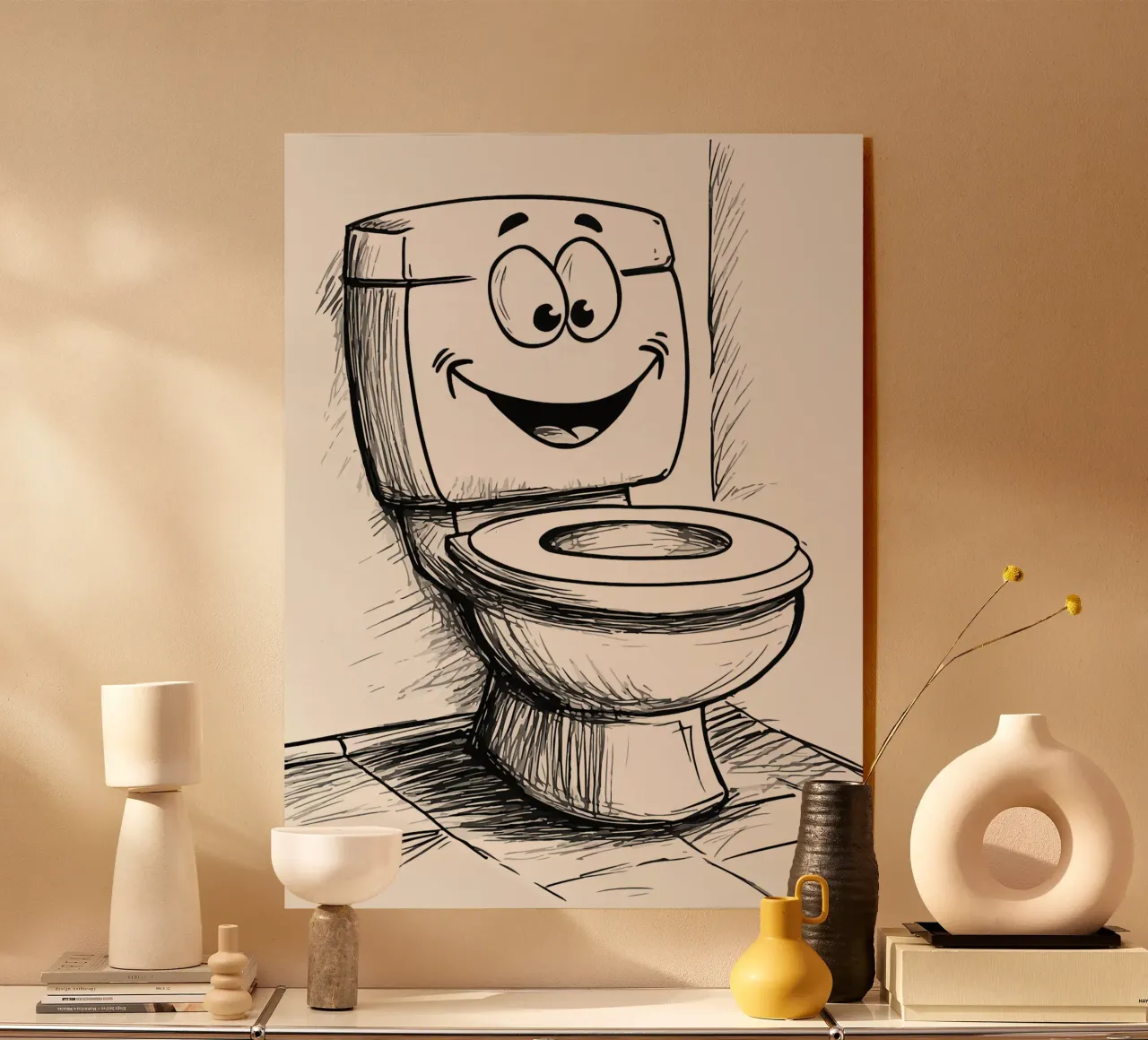Dibujos animados de inodoros sonrientes metacrilato de JoyWalkerShop