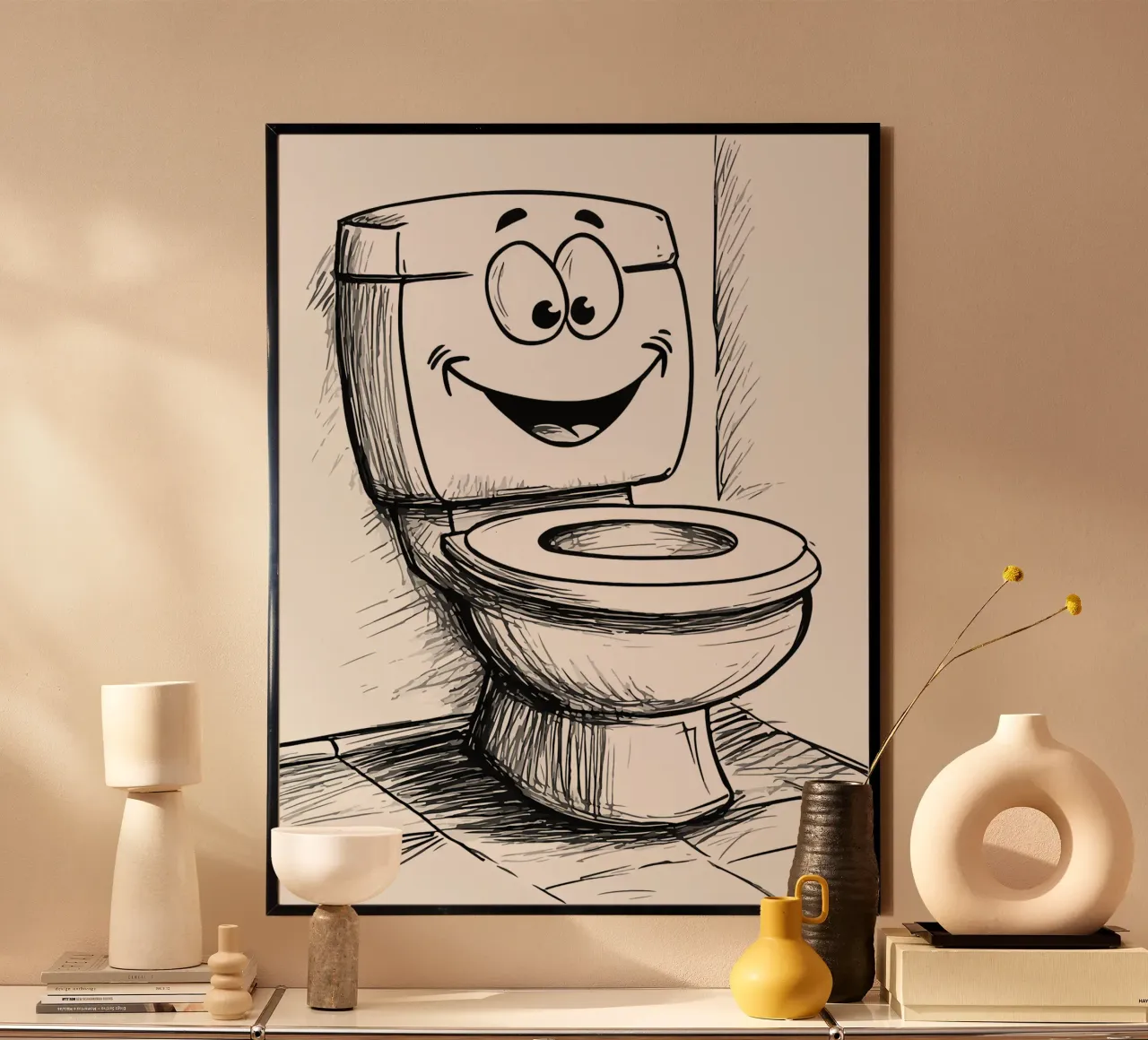 Dibujos animados de inodoros sonrientes hahnemühle de JoyWalkerShop