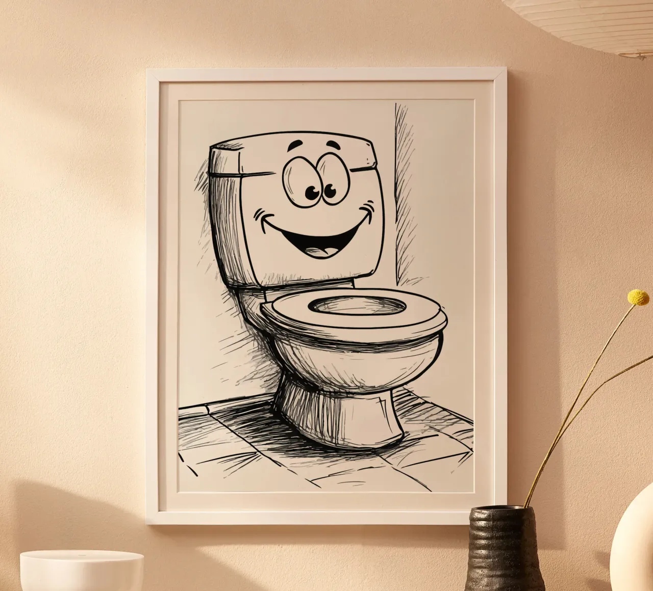 Dibujos animados de inodoros sonrientes hahnemühle de JoyWalkerShop