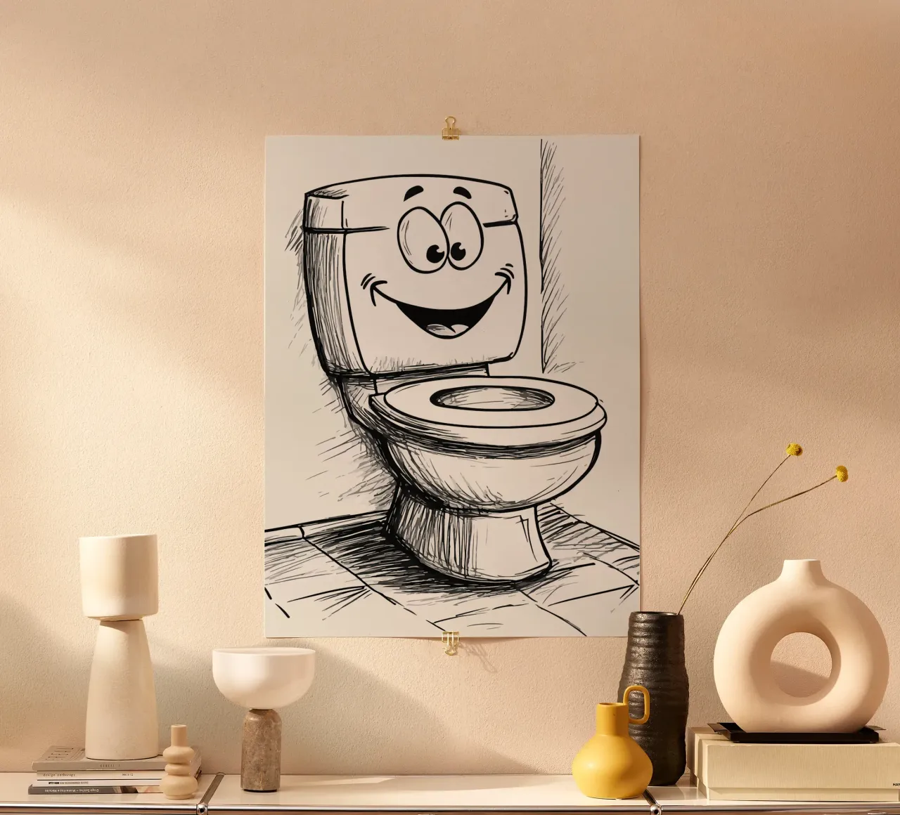 Dibujos animados de inodoros sonrientes hahnemühle de JoyWalkerShop