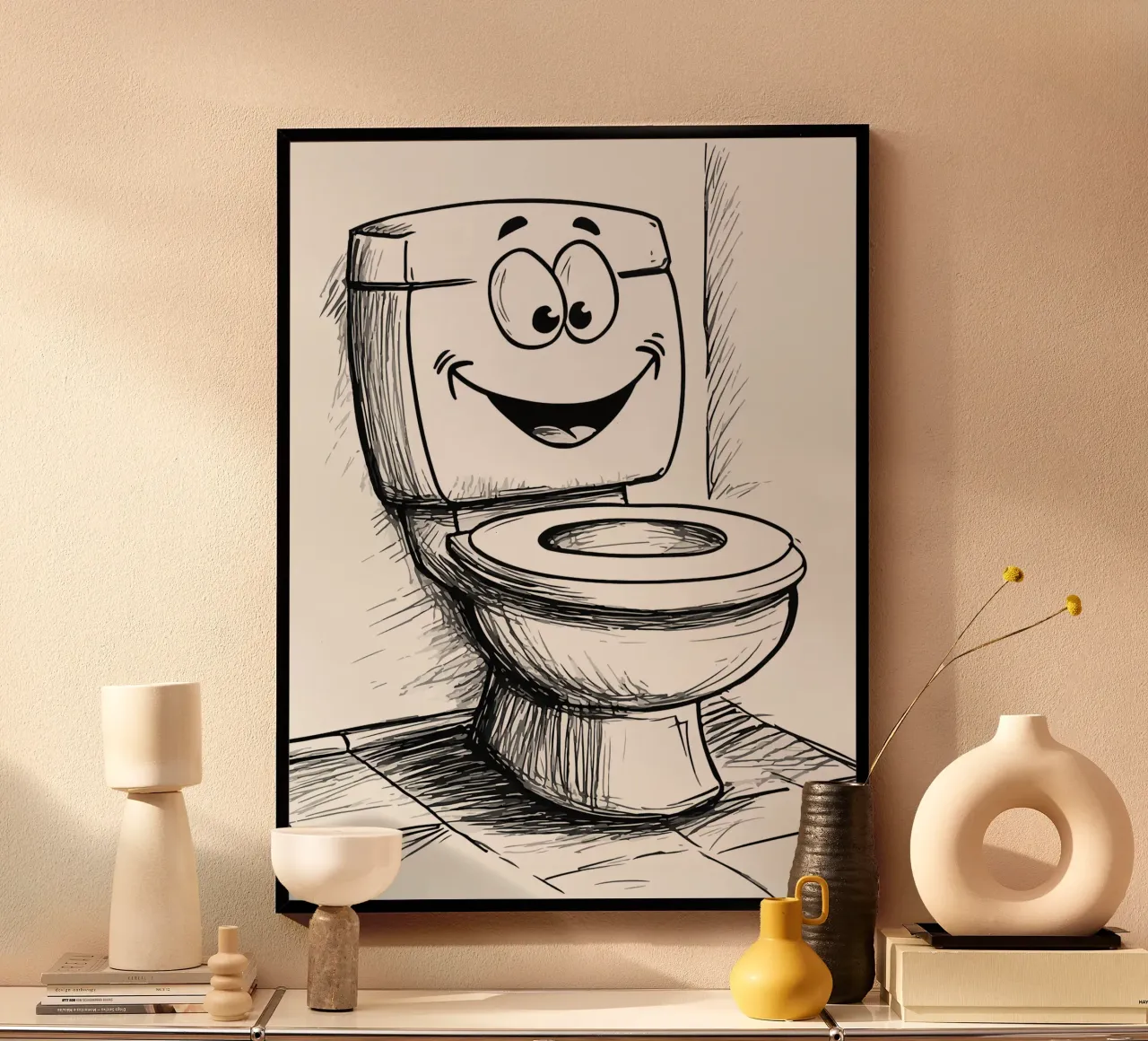 Dibujos animados de inodoros sonrientes hahnemühle de JoyWalkerShop
