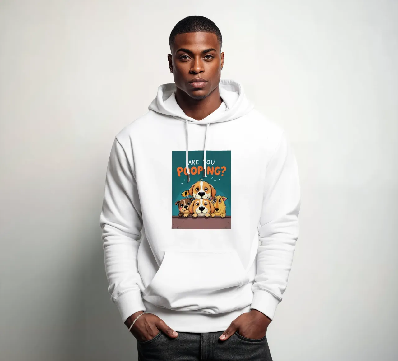 Perros graciosos que preguntan si estás haciendo caca sudadera con capucha de JoyWalkerShop