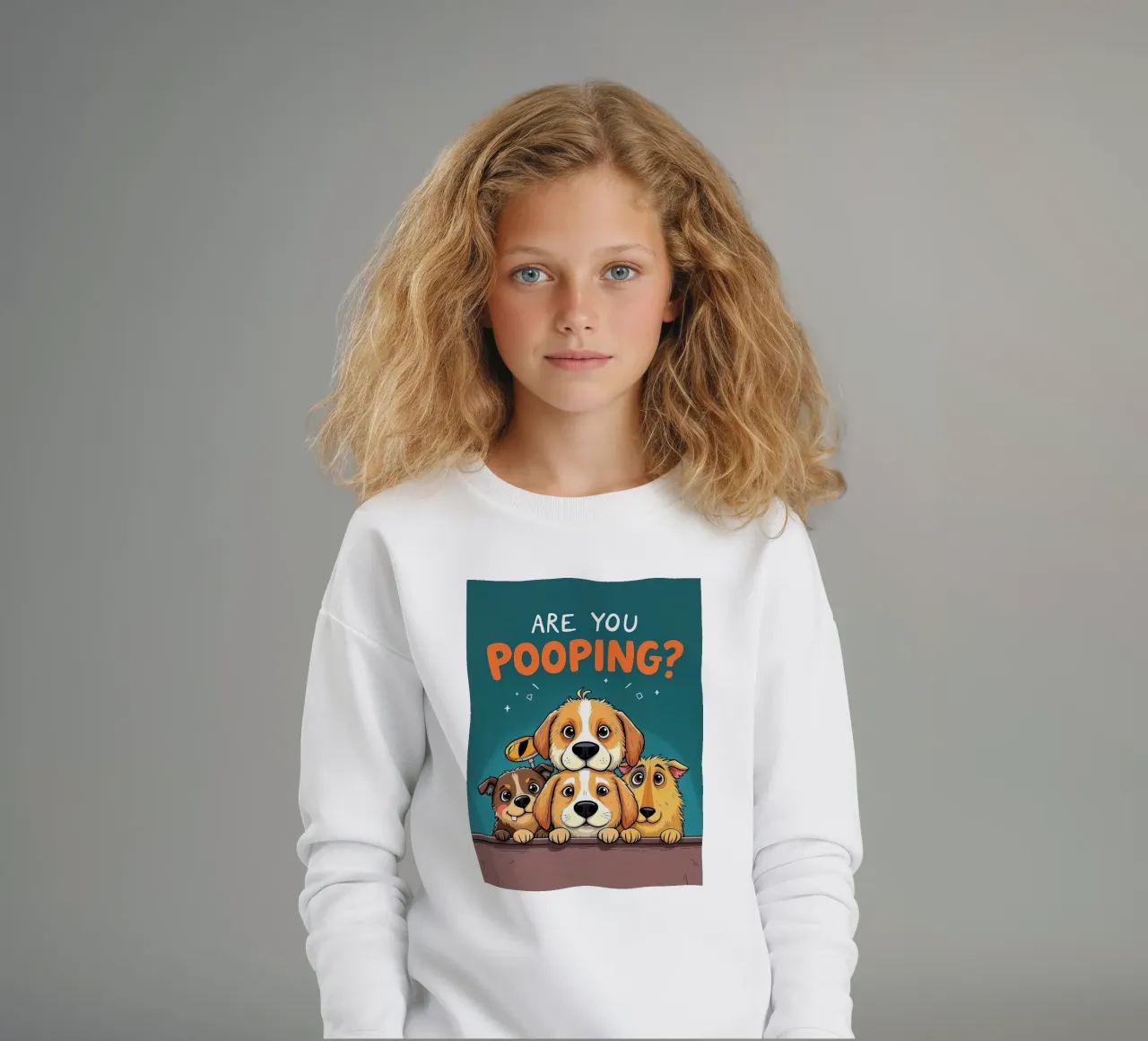 Perros graciosos que preguntan si estás haciendo caca sudadera para niño de JoyWalkerShop