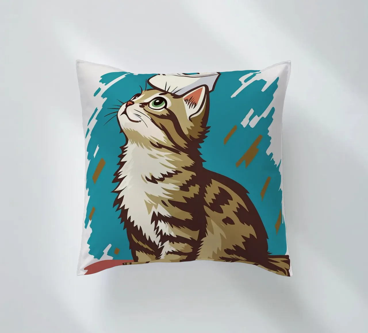 Gatto con carta igienica in testa cuscino da JoyWalkerShop