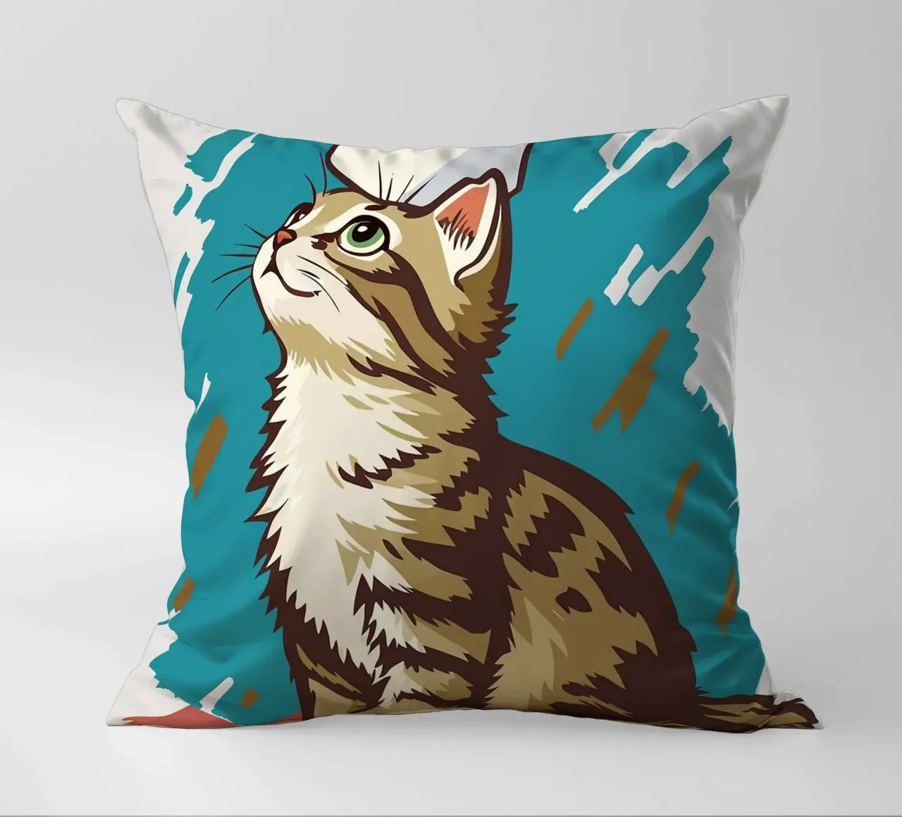 Gatto con carta igienica in testa cuscino da JoyWalkerShop