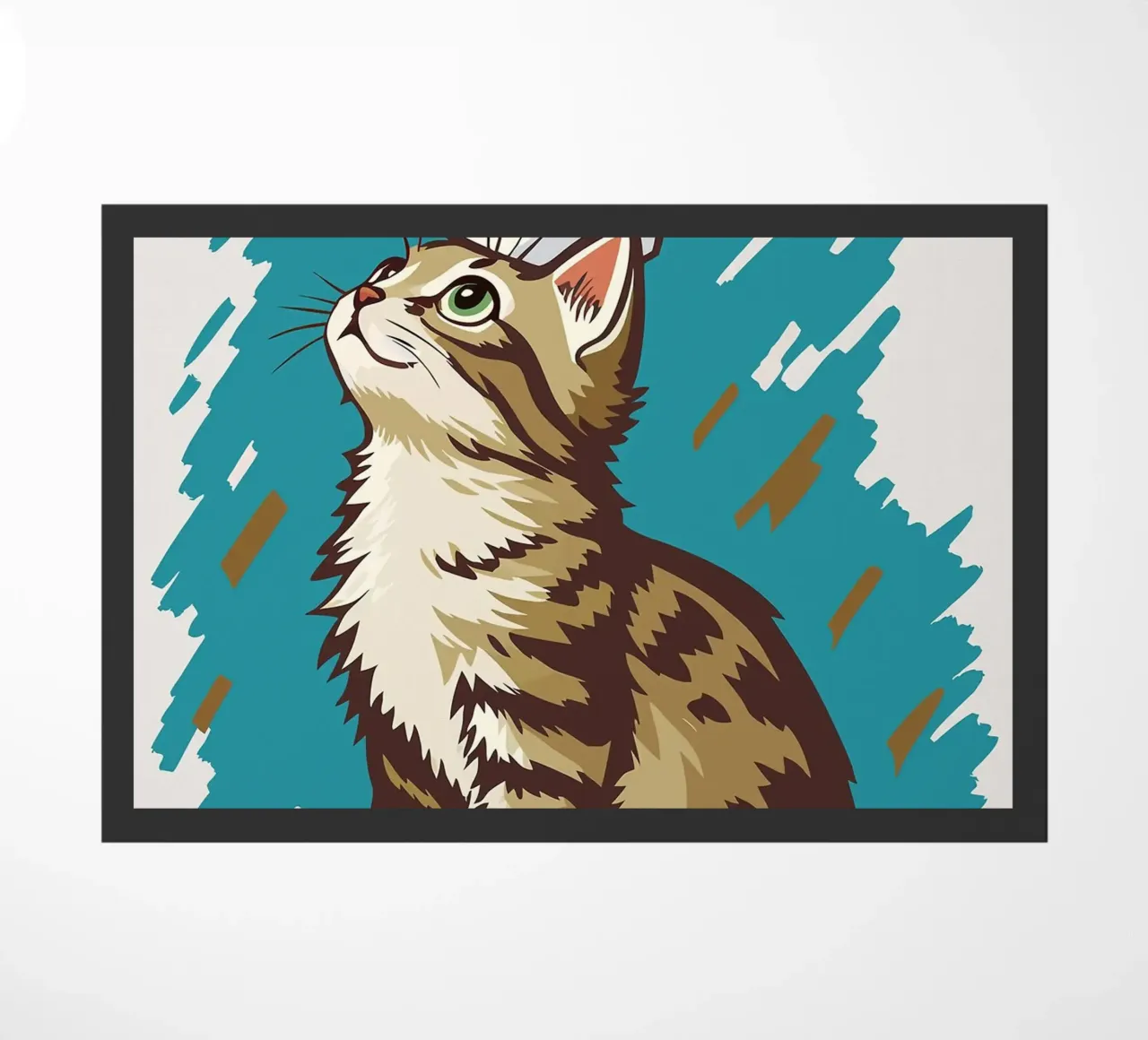 Katze mit Toilettenpapier auf dem Kopf Fußmatte von JoyWalkerShop