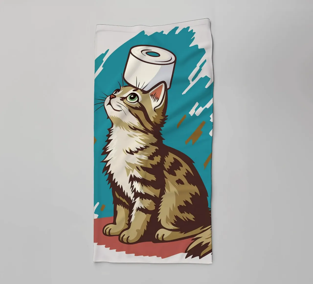 Gatto con carta igienica in testa asciugamano da bagno da JoyWalkerShop