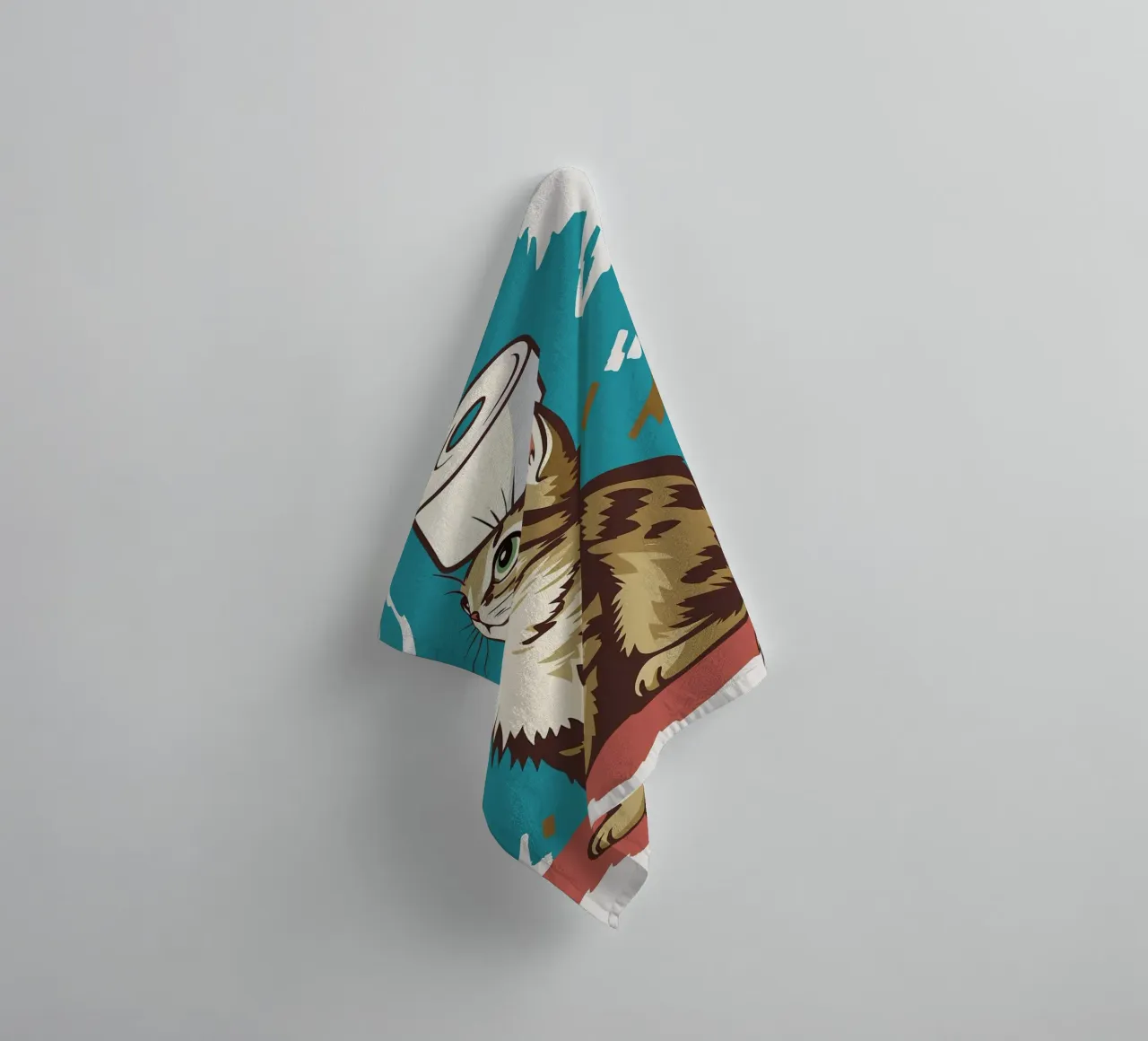 Gatto con carta igienica in testa asciugamano da bagno da JoyWalkerShop
