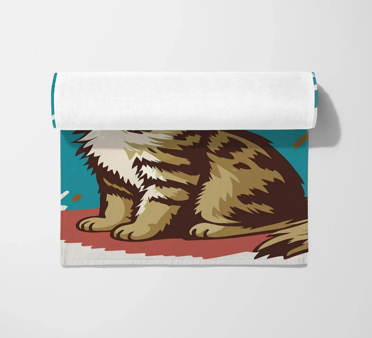 Gatto con carta igienica in testa telo mare da JoyWalkerShop