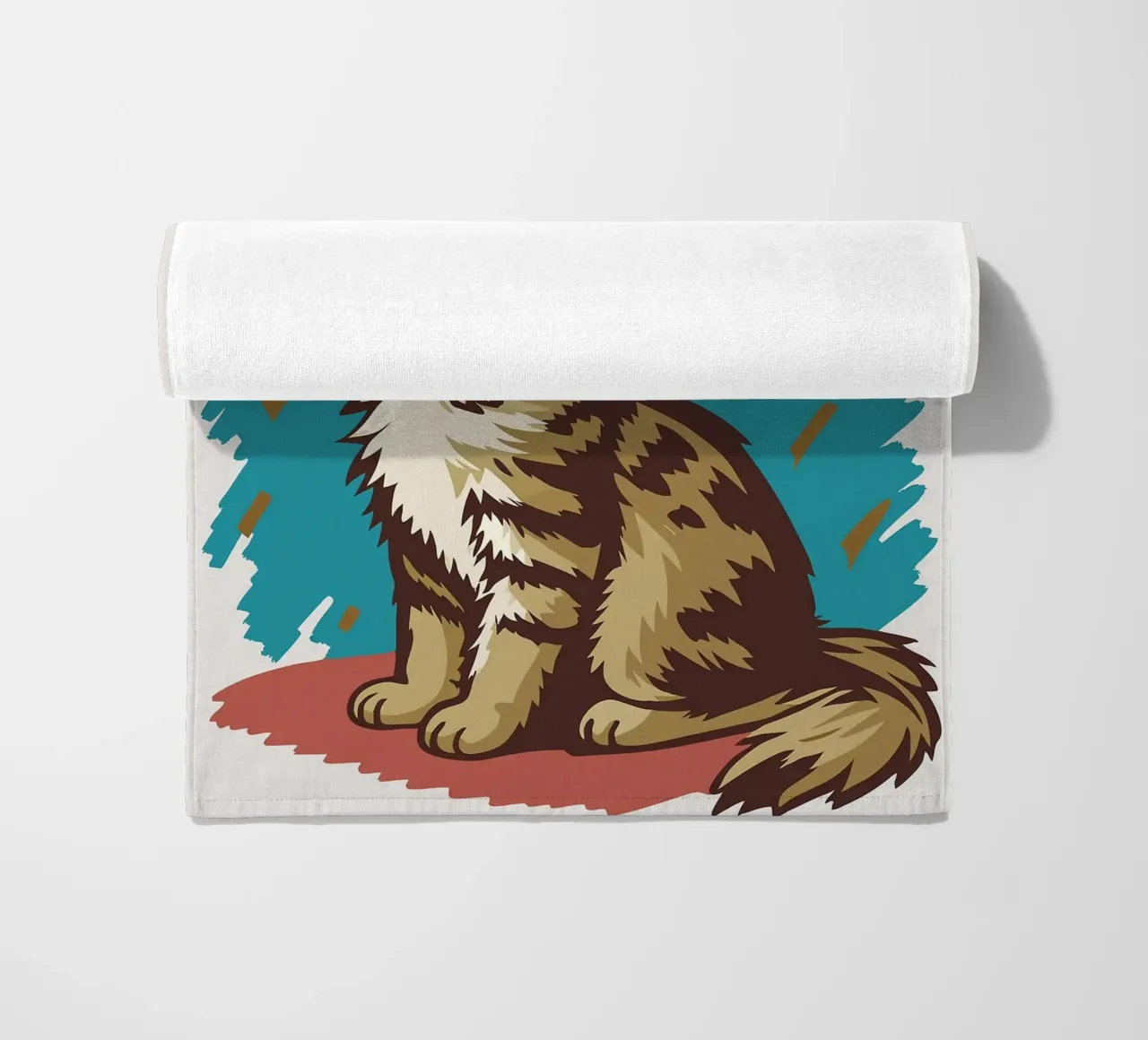 Gatto con carta igienica in testa telo mare da JoyWalkerShop