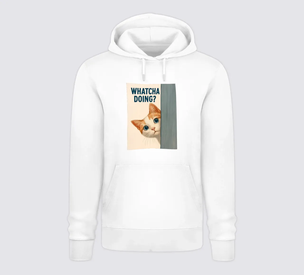 Whatcha Doing_ Gato Curioso Curioseando sudadera con capucha de JoyWalkerShop