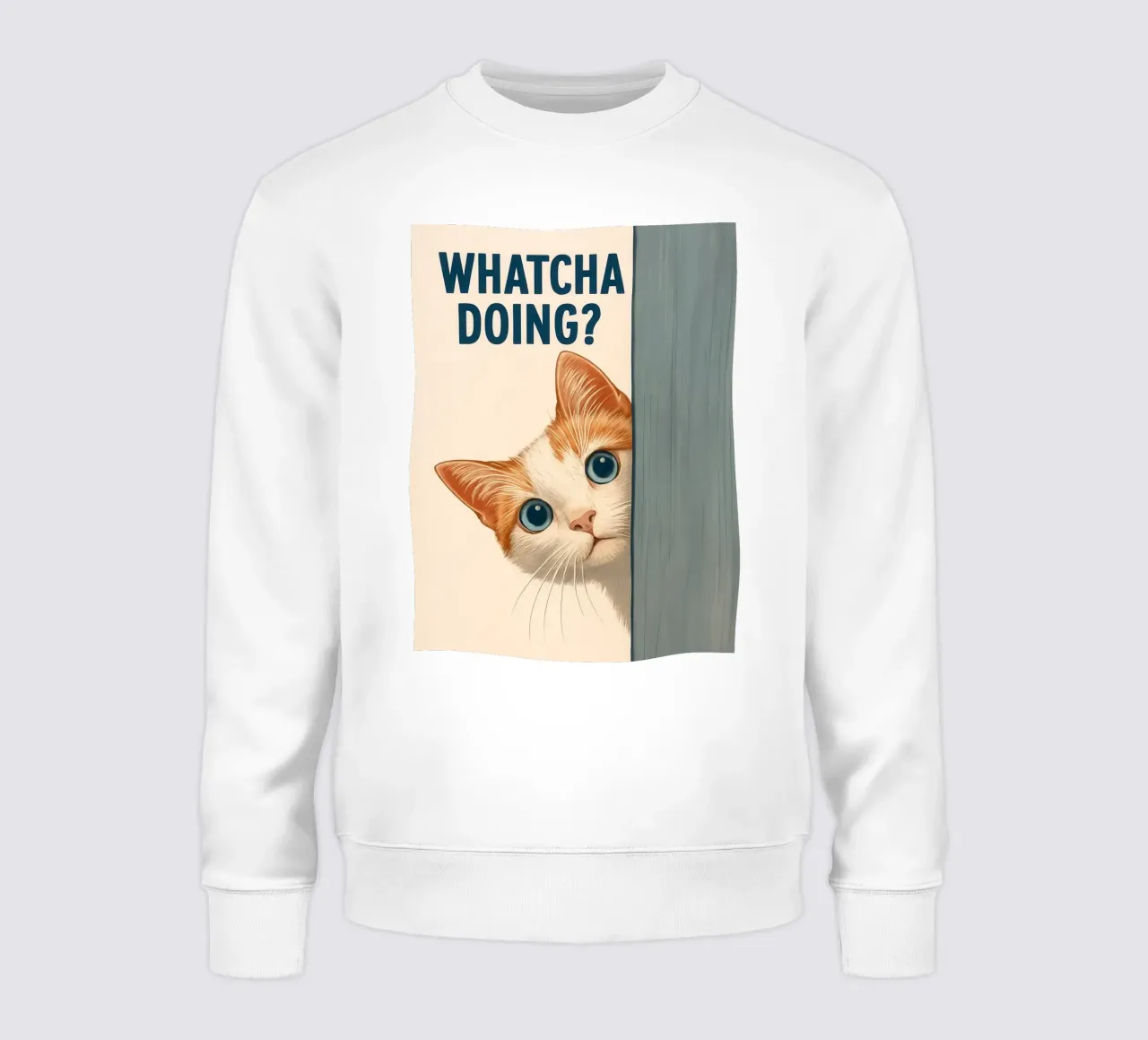 Whatcha Doing_ Gato Curioso Curioseando sudadera de JoyWalkerShop