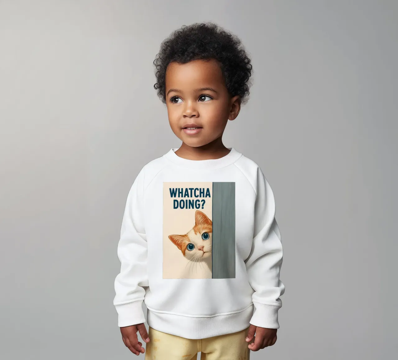 Whatcha Doing_ Gato Curioso Curioseando sudadera de bebé de JoyWalkerShop
