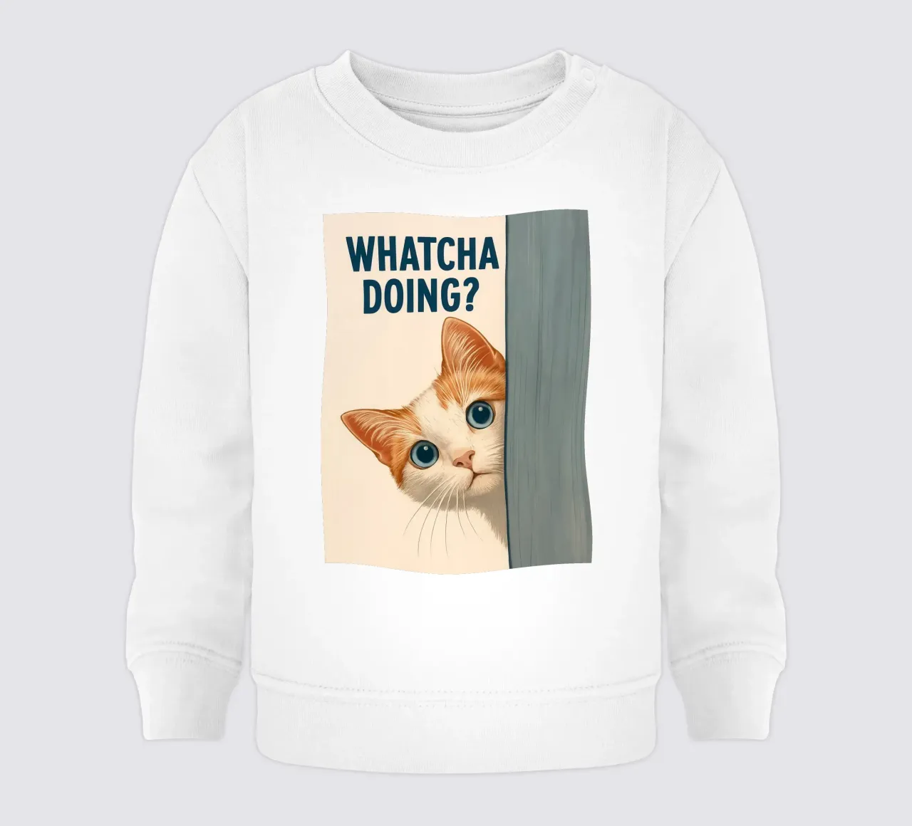 Whatcha Doing_ Gato Curioso Curioseando sudadera de bebé de JoyWalkerShop
