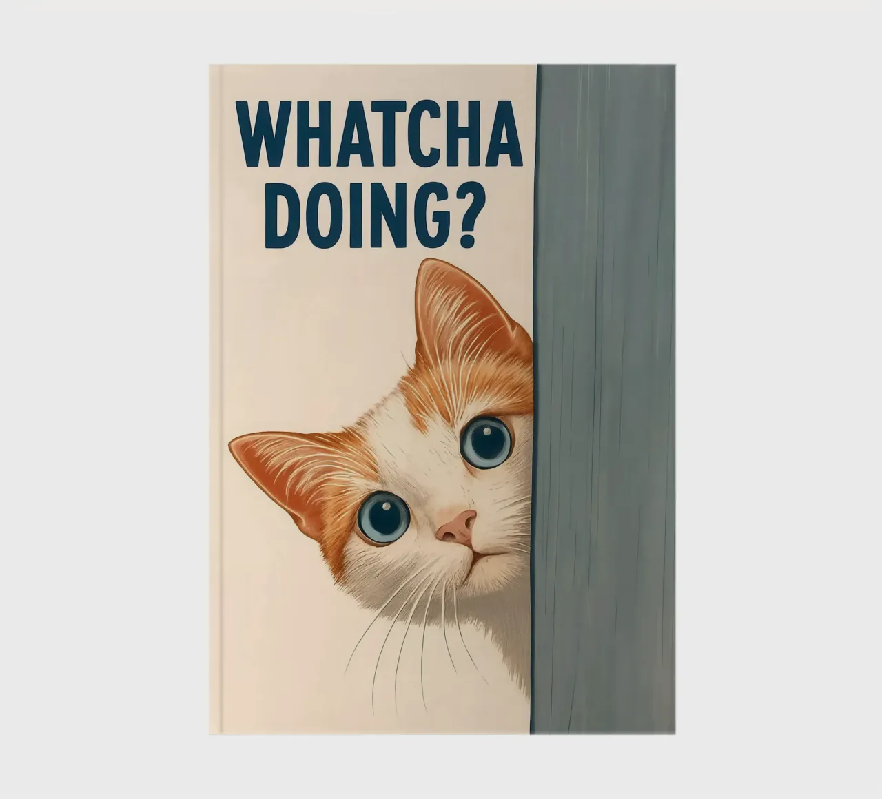 Whatcha Doing_ Curious Cat Peeking notebook by JoyWalkerShop