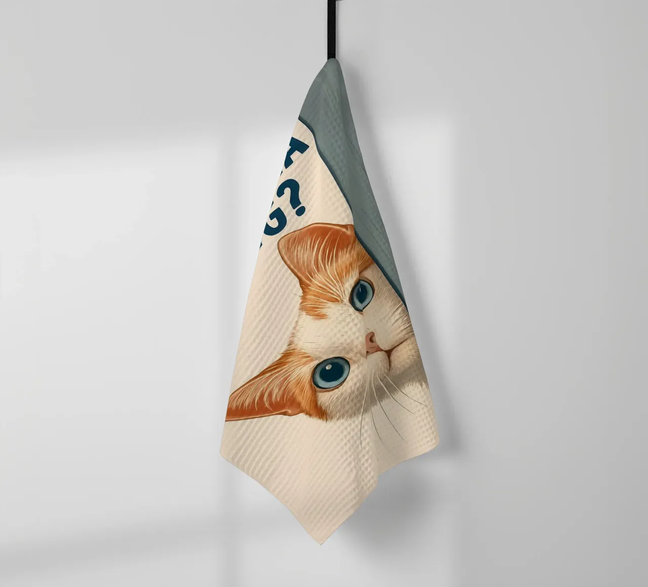 Qu'est-ce que tu fais ? Curious Cat Peeking torchon de JoyWalkerShop