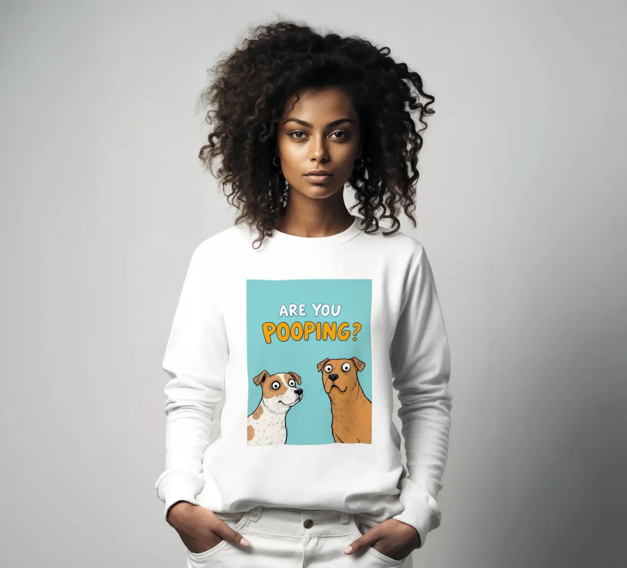 Perros graciosos haciendo caca Pregunta sudadera de JoyWalkerShop