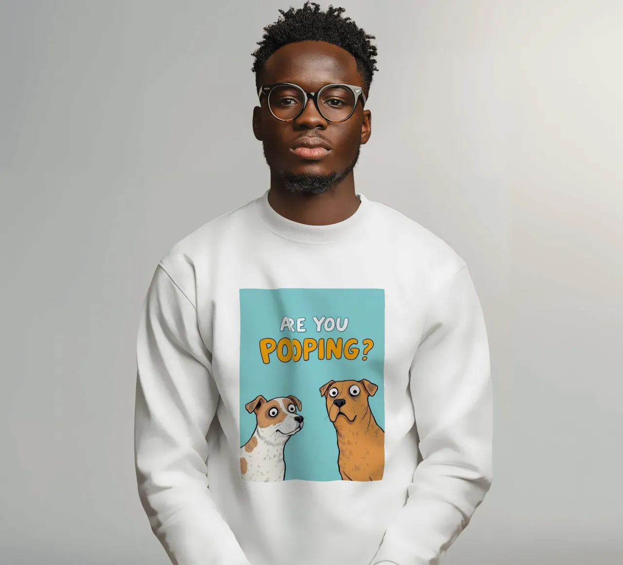 Perros graciosos haciendo caca Pregunta sudadera de JoyWalkerShop