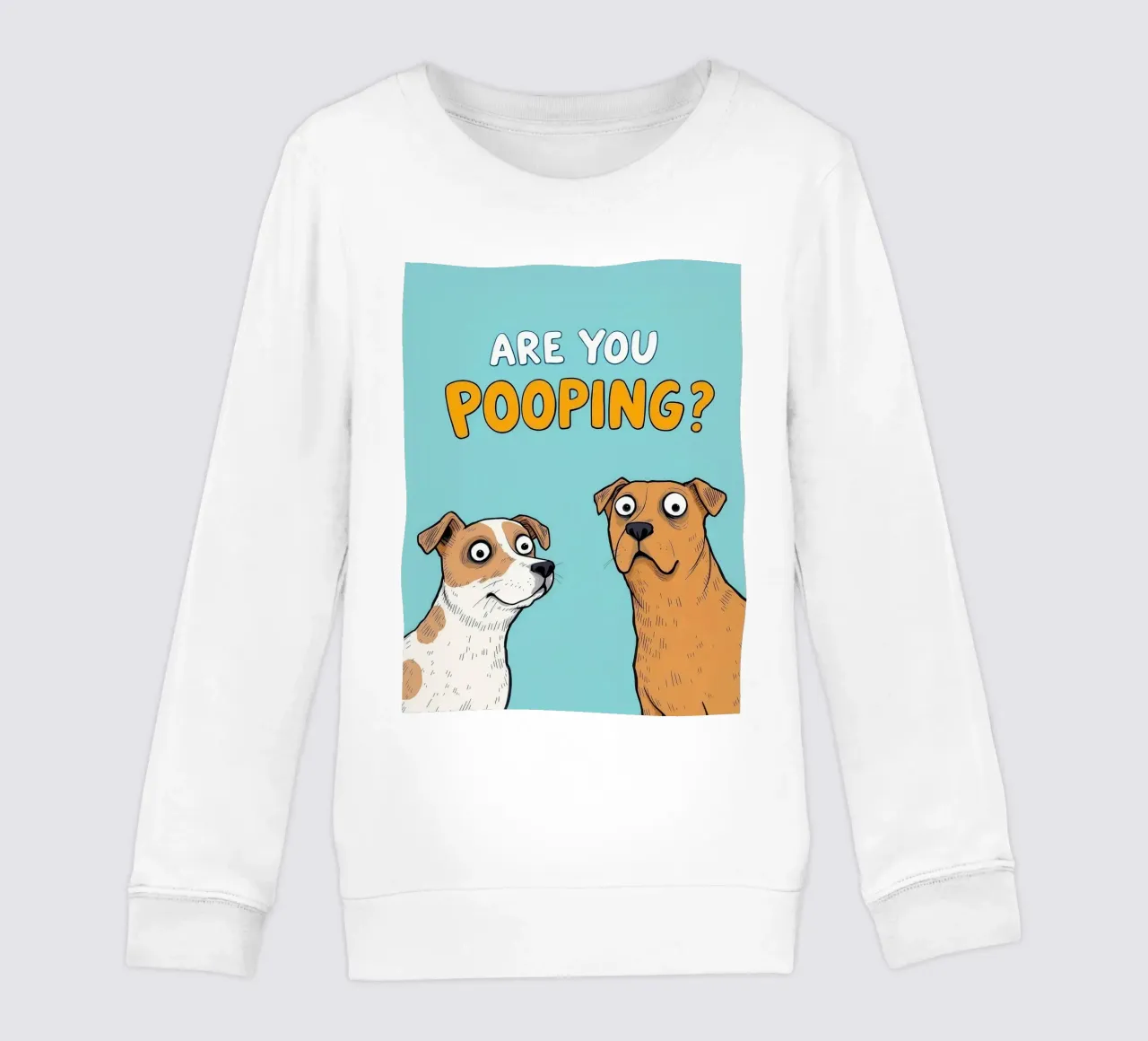 Perros graciosos haciendo caca Pregunta sudadera para niño de JoyWalkerShop