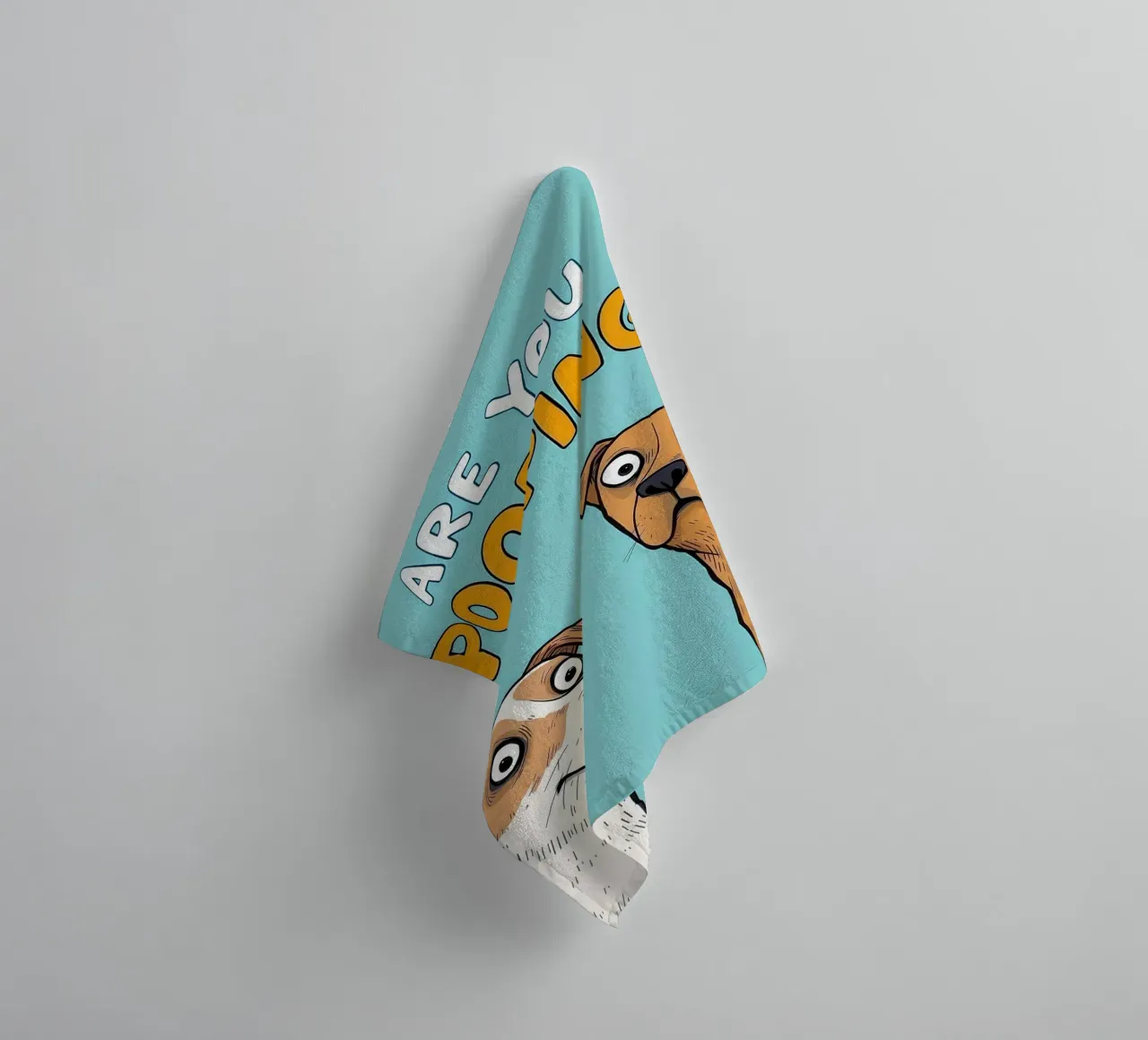 Perros graciosos haciendo caca Pregunta toalla de baño de JoyWalkerShop
