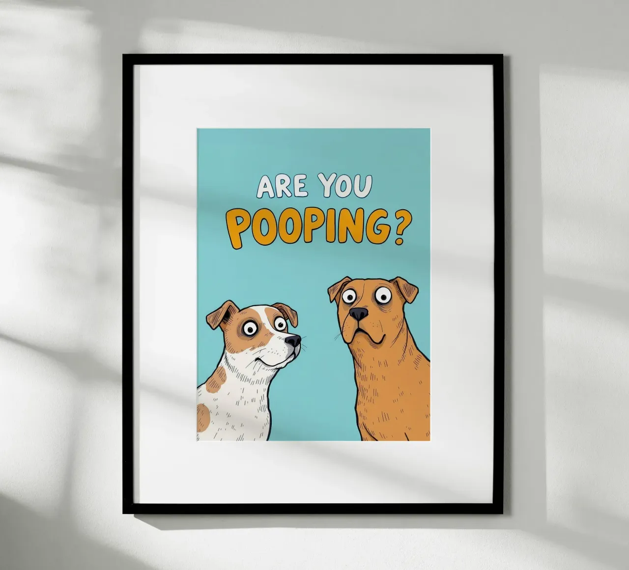 Perros graciosos haciendo caca Pregunta hahnemühle de JoyWalkerShop