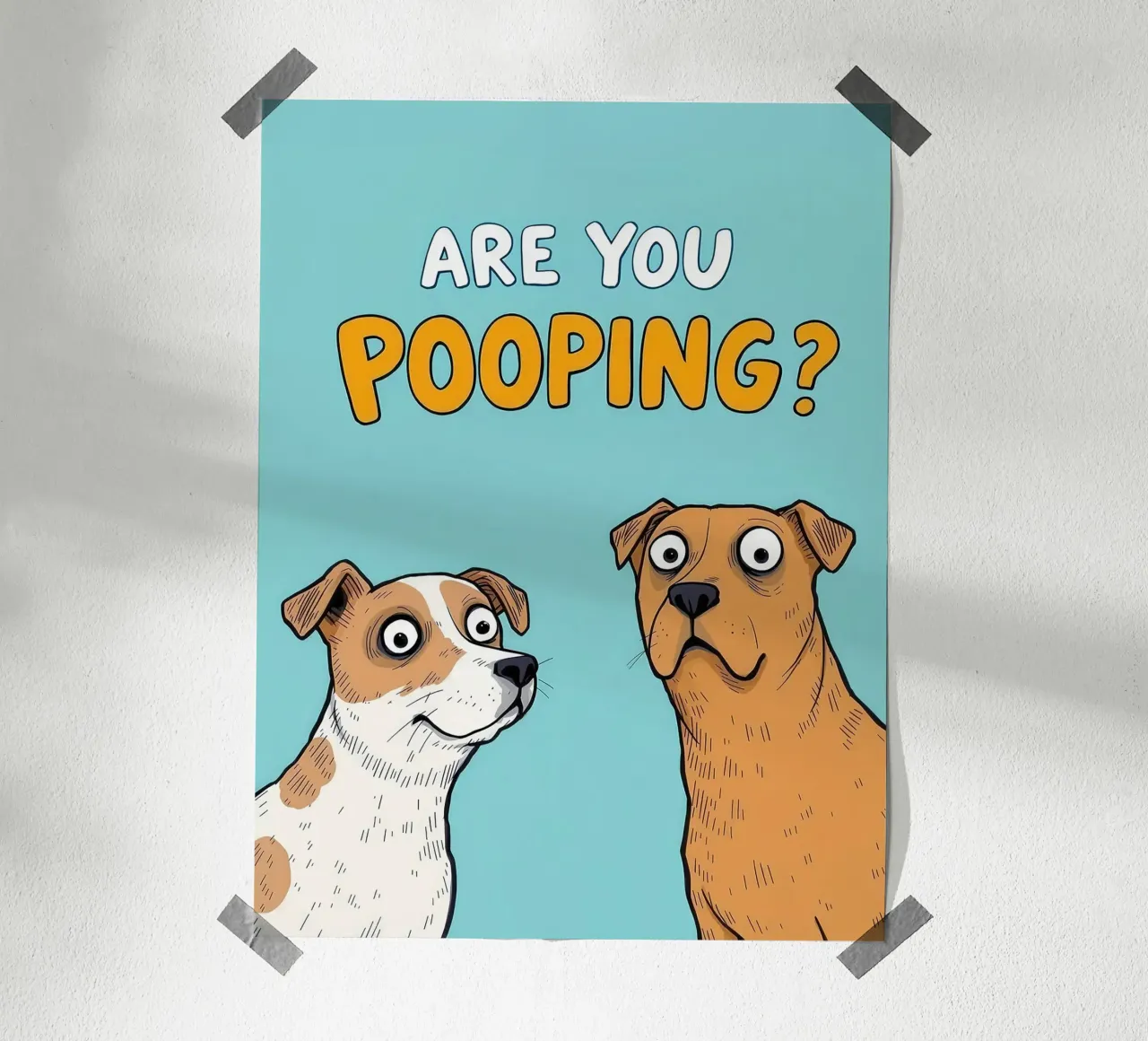Perros graciosos haciendo caca Pregunta hahnemühle de JoyWalkerShop