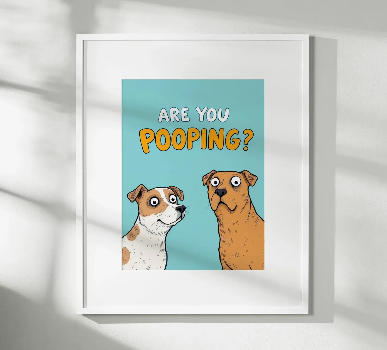 Perros graciosos haciendo caca Pregunta hahnemühle de JoyWalkerShop