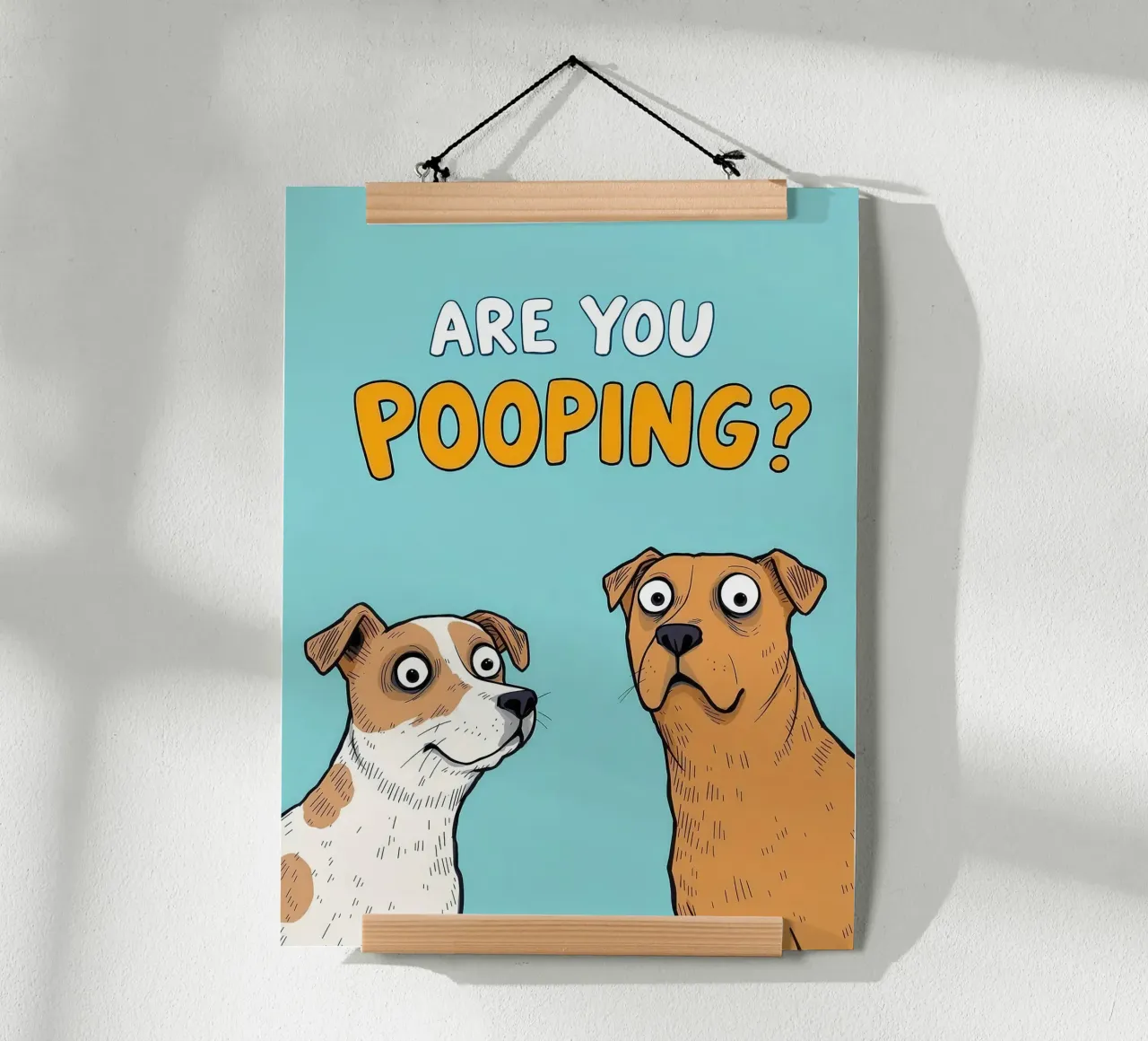 Perros graciosos haciendo caca Pregunta hahnemühle de JoyWalkerShop