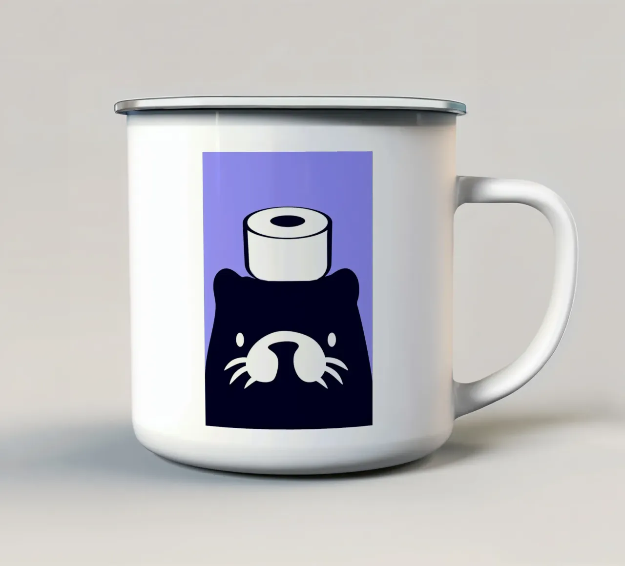 Lontra con cappello di carta igienica tazza in smalto da JoyWalkerShop
