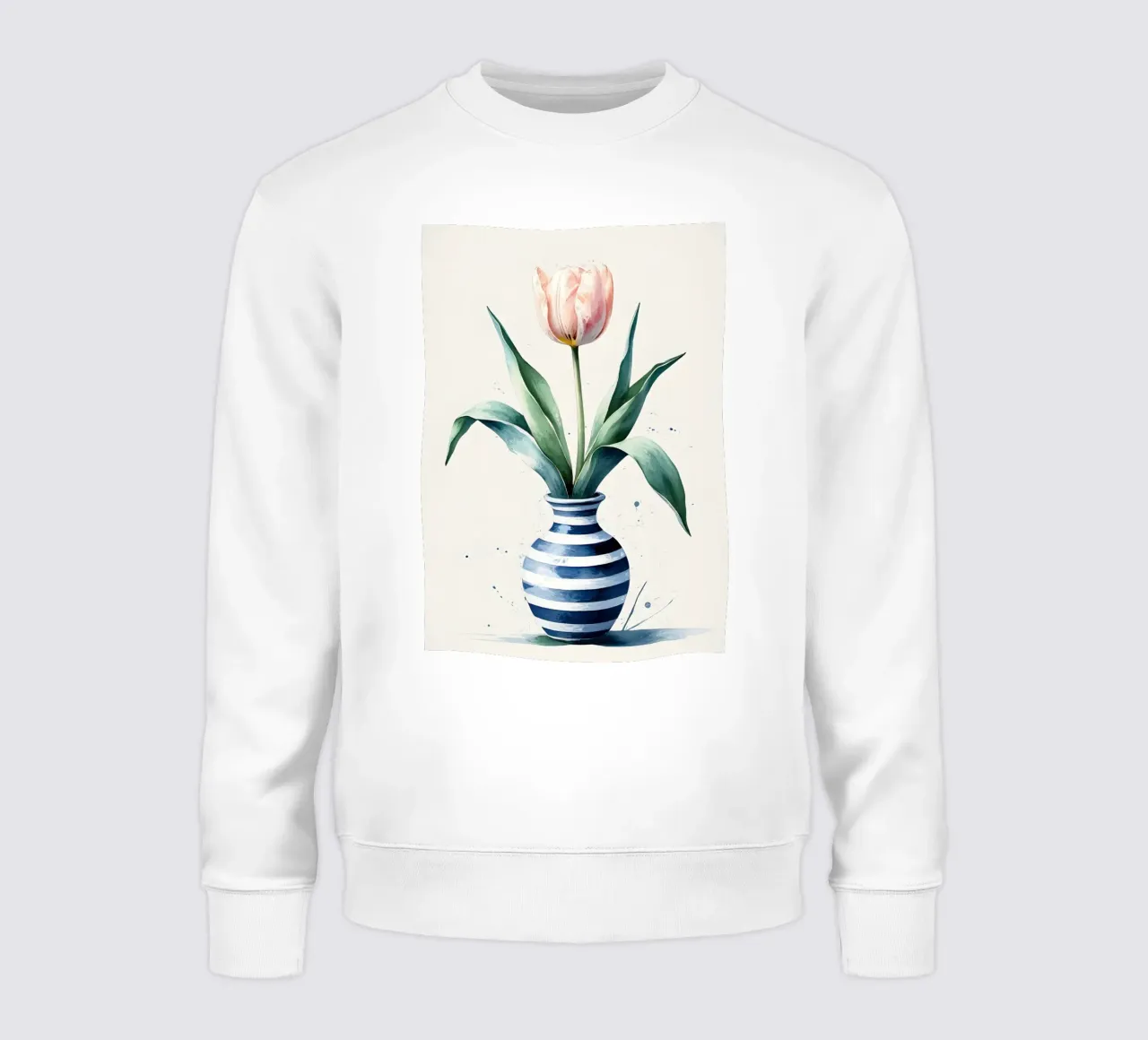 Peinture numérique minimaliste d'une tulipe dans un vase sweat de Bloom And Brush