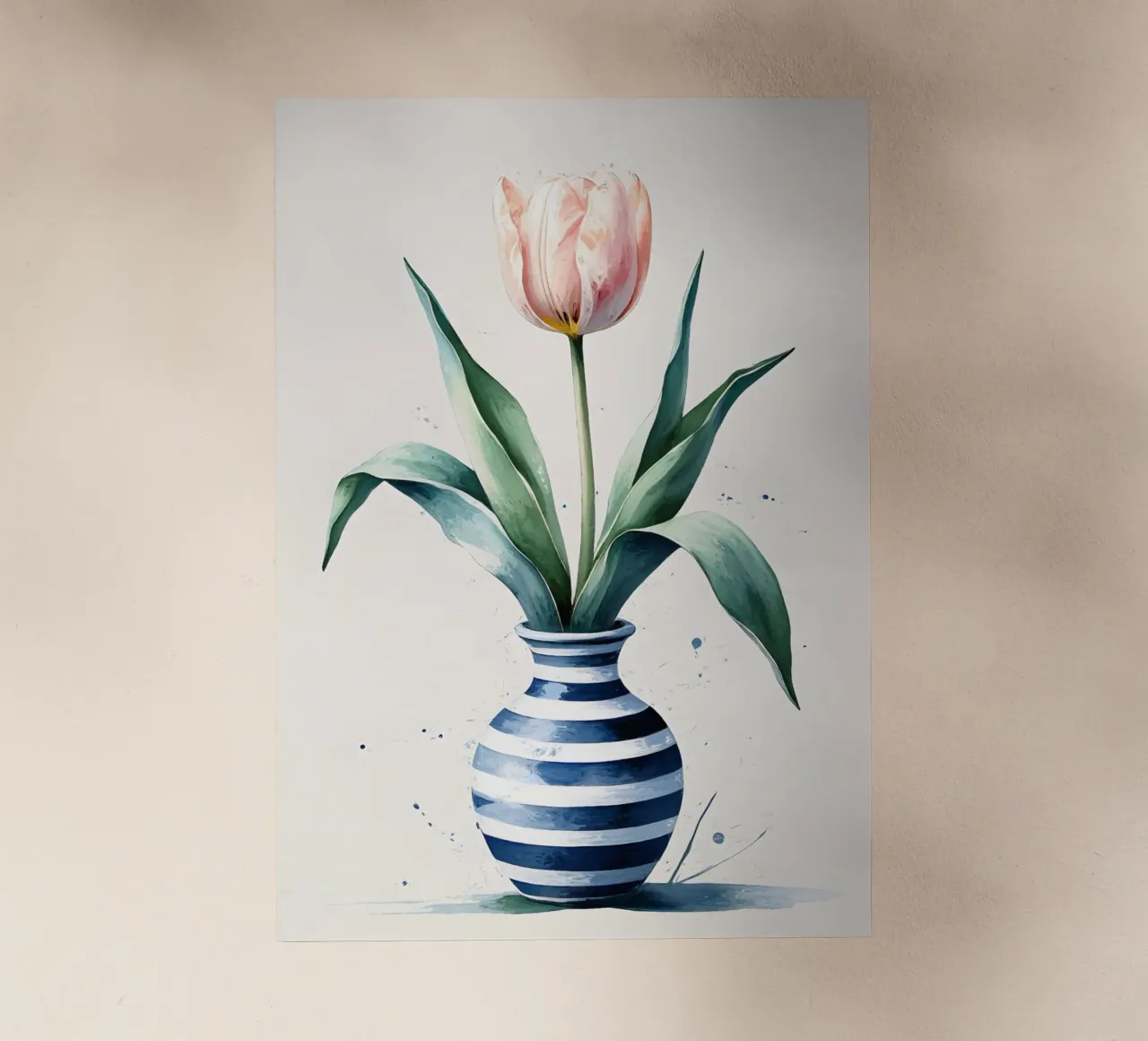Pittura digitale minimalista di tulipani in vaso pellicola backlit da Bloom And Brush