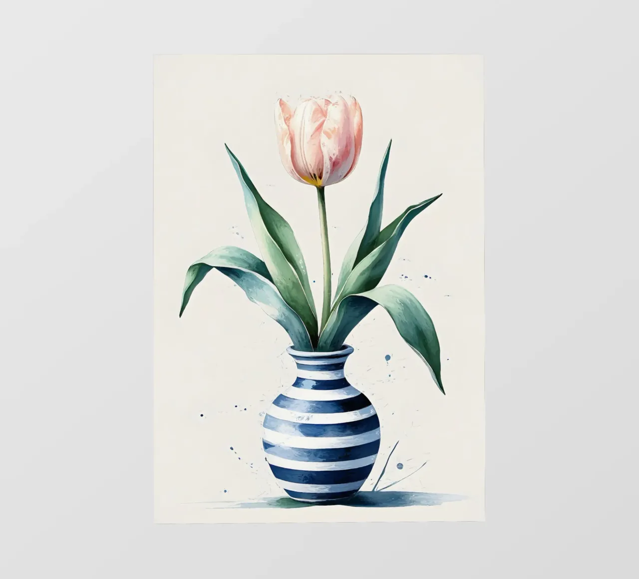 Pittura digitale minimalista di tulipani in vaso pellicola backlit da Bloom And Brush