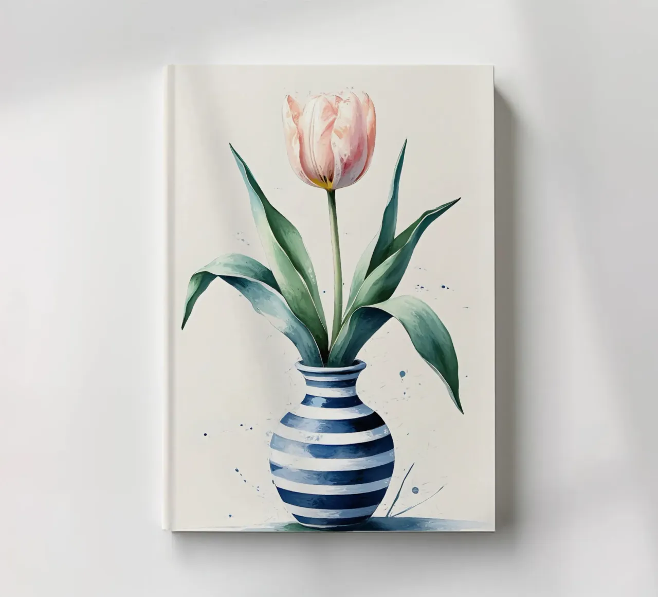 Peinture numérique minimaliste d'une tulipe dans un vase carnet de notes de Bloom And Brush