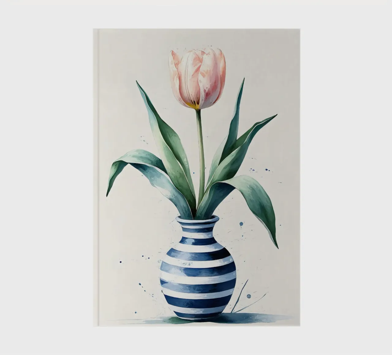 Peinture numérique minimaliste d'une tulipe dans un vase carnet de notes de Bloom And Brush